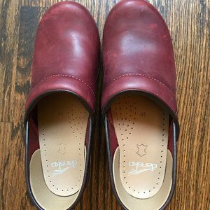 Size 38 Dansko Professional Clogs--Plum Leather